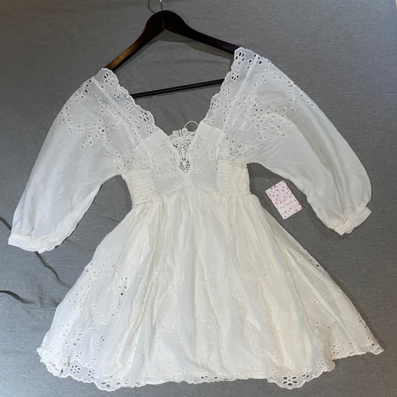 Free People Lottie Ivory Dress - Picture 4 of 9